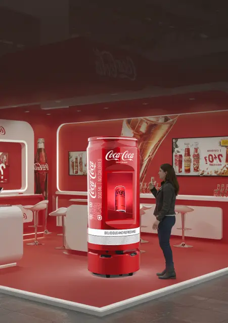 branded sampling experience robot popper