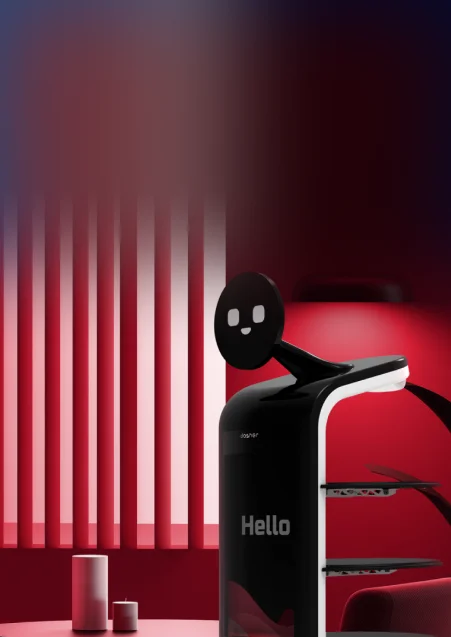 digital display on serving robot