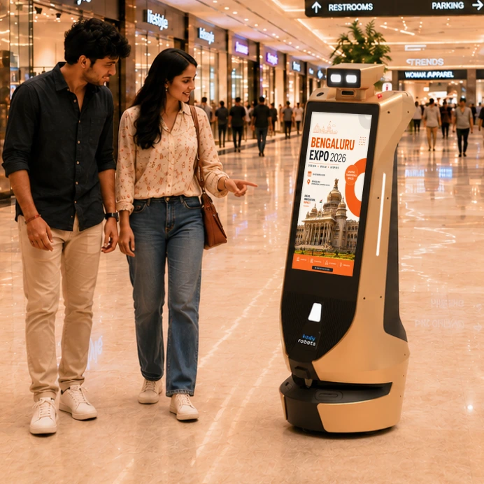 rent robot for shopping mall activations in bengaluru