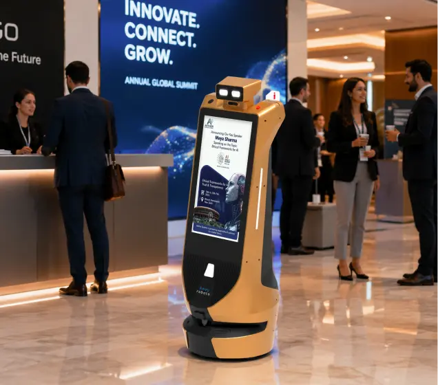 rent robots for corporate events and conferences in delhi