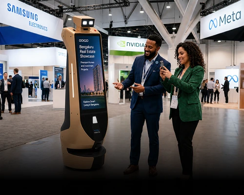 rental robot showcase brand content-product videos-on screen in bengaluru