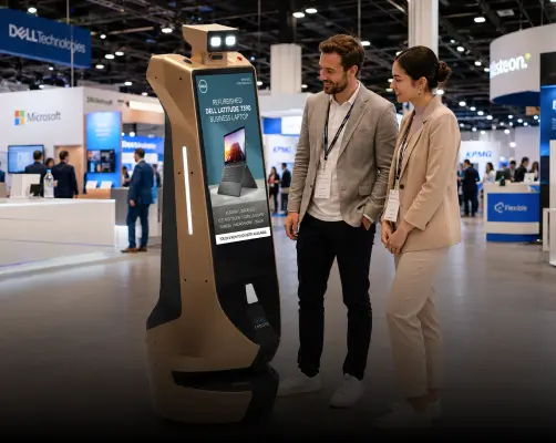 rental robot showcase brand content-product videos-on screen in delhi