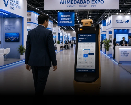 Ahmedabad robot navigate people