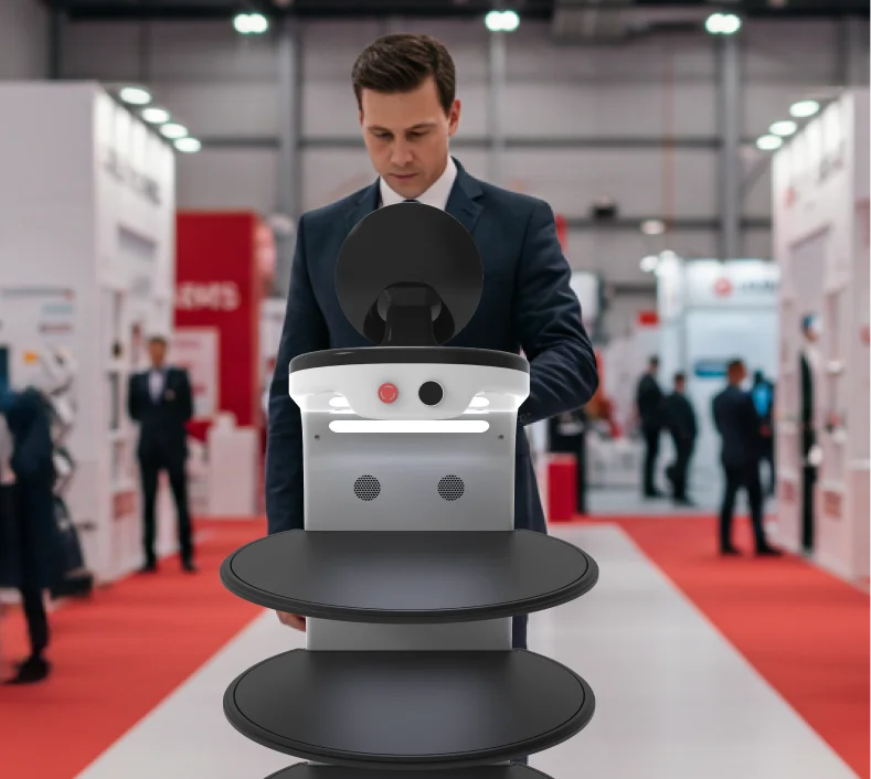 Interactive serving robot on rent for events, exhibitions, etc