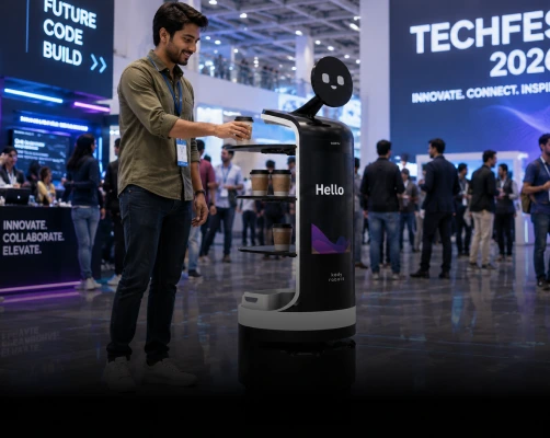 rent serving robot in Jaipur for serving refreshments