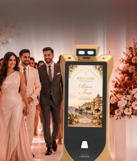 robots at wedding event in India