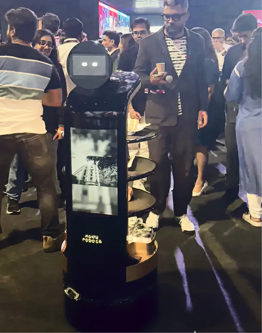 Serving Robot at Bank event in Mumbai