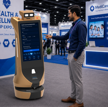 advertising robot capture lead in medical exhibitions