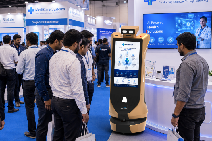 event with advertising robot