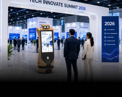 rental robot for welcomes visitors in Kolkata