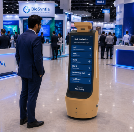 robot guide visitor in exhibitions
