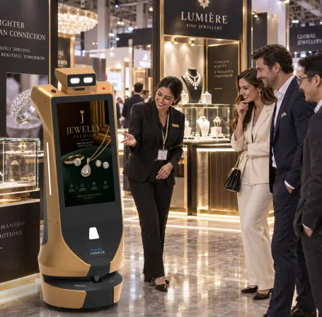 advertising robot capture visitors interest