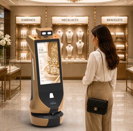 advertising robot promote products continuously