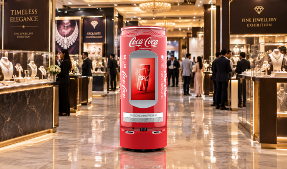 beverage promotional robot at jewellery exhibitions