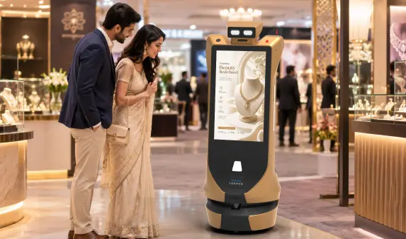 odigo-ai advertising robot for jewellery exhibitions
