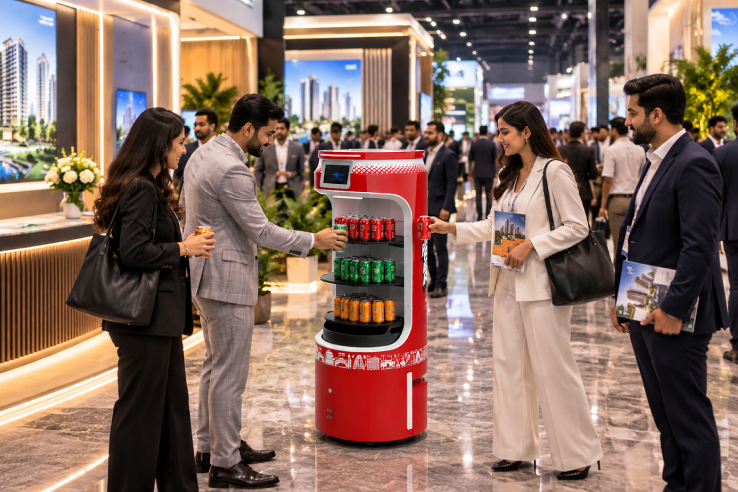 property expo with popper robot