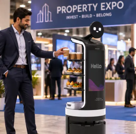 rent serving robot for property expo