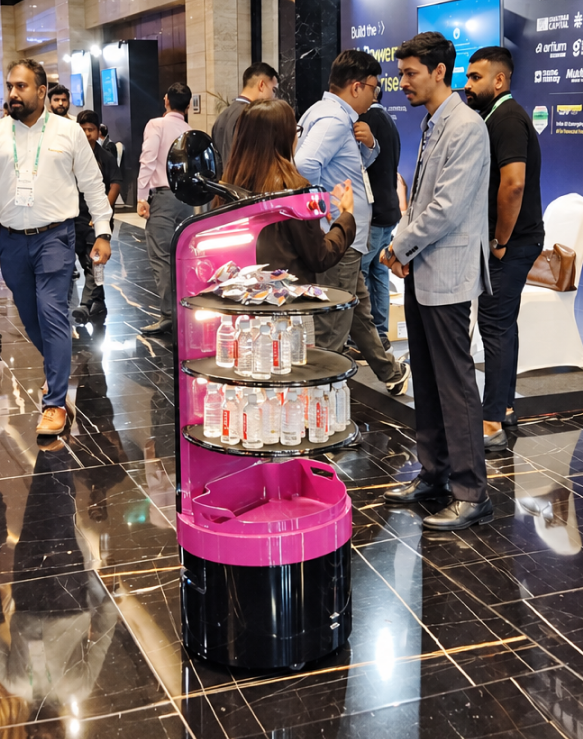 serving robot on rental for AI summit